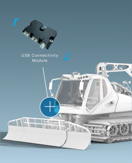USB Connectivity Module with a Snow Groomer